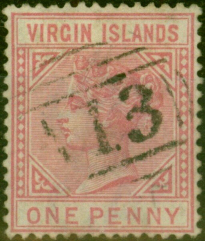 Virgin Islands 1883 1d Pale Rose SG29 Fine Used 'A13 Duplex' 