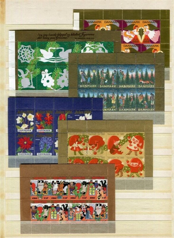 DENMARK; 1990s-2000s early Local New Year Julen issues Mint SHEETS