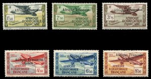 French Colonies, French Equatorial Africa #C9-14 Cat$511, 1940-41 Overprints,...