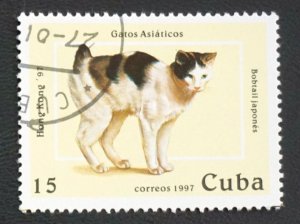 CUBA Sc# 3801 CATS domestic felines HONG KONG PHILEX 15c 1997 used