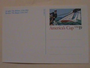 ​UNITED STATES-1992-AMERICA'S CUP-MNH-PICTURE -PAID POST CARD-VERY FINE