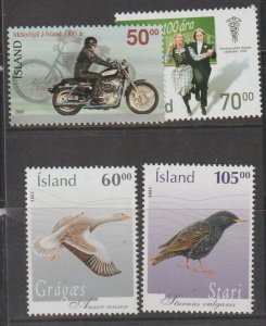 Iceland SC 1056, 1057, 1059-60 Mint Never Hinged