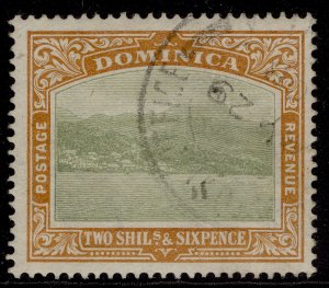 DOMINICA EDVII SG35, 2s 6d grey-green & maize, FINE USED. Cat £80.