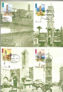 Israel 2004 Ottoman Clock Towers Maximum Cards Architecture 