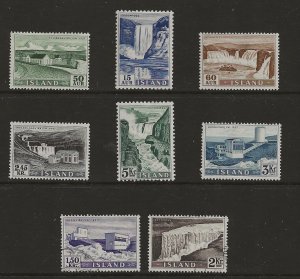 Iceland 289-96   1956 set 8  ( six mint hinged two used )