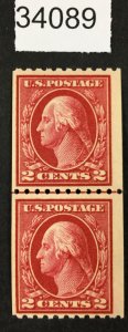 MOMEN: US STAMPS #442 MINT OG NH LINE PAIR  LOT #34089