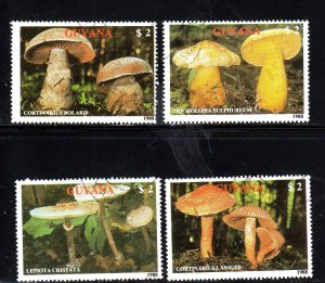 GUYANA #2010 a-d  1989  MUSHROOMS   MINT  VF NH  O.G    CTO   a