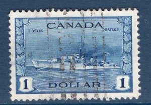 Canada   #262  used  1942   destroyer   $1