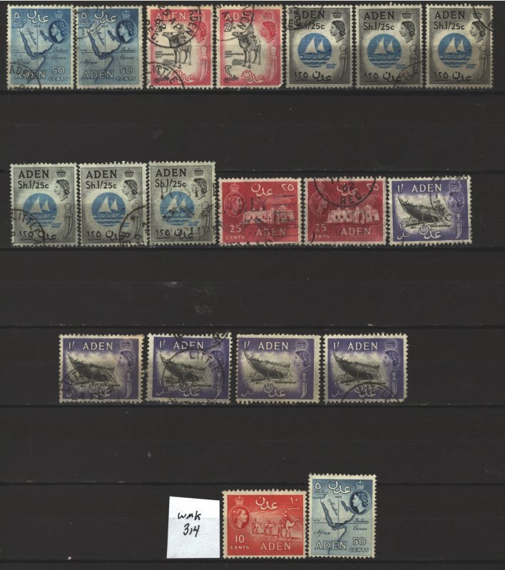 COLLECTION LOT # 5643 ADEN 19 STAMPS 1953+ CLEARANCE