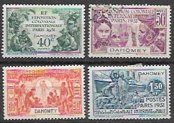 Dahomey 1931 Set of 4 MH & used. International Exposition in Paris