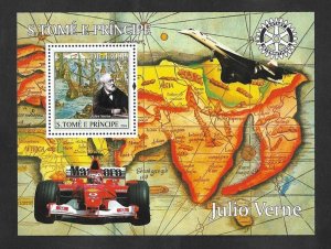 SE)2005 SAO TOME AND PRINCIPE, CENTENARY OF THE DEATH OF THE WRITER JULES VERNE,