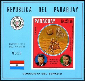 Paraguay 1242-1243, MNH. Moon Landing 1970. Von Broun, Kurt Debus, Kennedy.