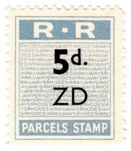 (I.B) Rhodesia Railways : Parcels Stamp 5d (Zimba)