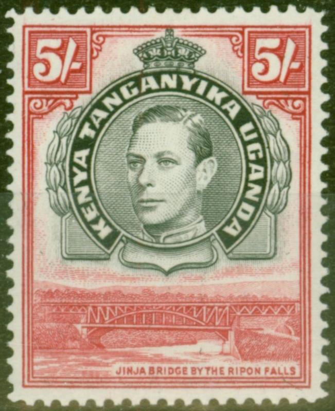 KUT 1941 5s Black & Carmine SG148a P.14 V.F MNH