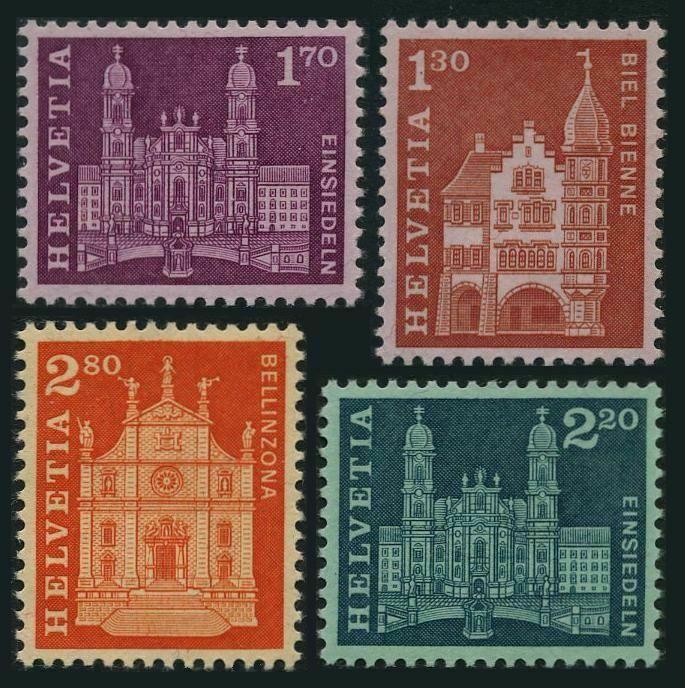 Switzerland 397A,398A,399A,399B,MNH.Michel 764-767. Guildhall,Churches,1963.