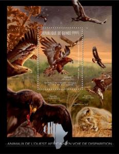 GUINEA 2012 SHEET ENDANGERED ANIMALS WILDLIFE BIRDS OF PREY EAGLES