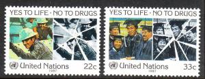 497-98 United Nations 1987 Abuse MNH