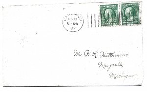 U.S Scott 374 pair on cover