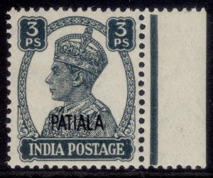 INDIAN STATES - Patiala GVI SG103, 3p slate, M MINT.