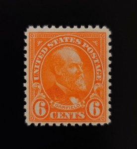 1922 6c James A. Garfield, Red Orange Scott 558 Mint F/VF LH