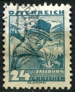Austria Sc#362 Used, 24g grnsh bl, Costumes 1934 (1934)