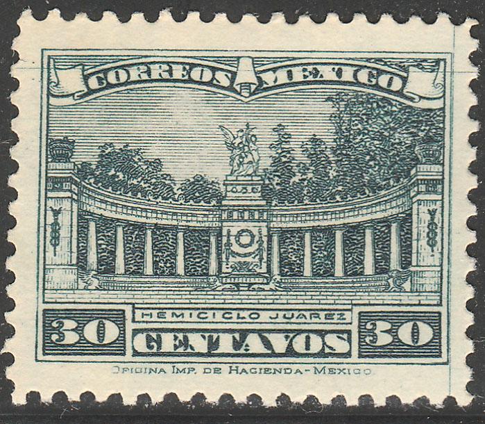 MEXICO 646, 30cents JUAREZ MONUMENT wmk MINT, NH. F-VF.