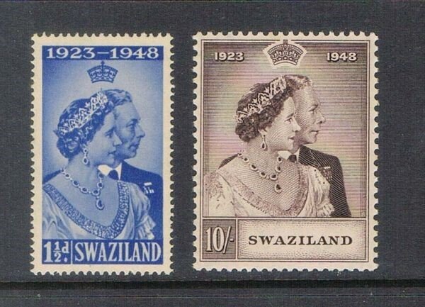 Swaziland 1948 Sc 48-9 Silver Weeding set of 2 MNH