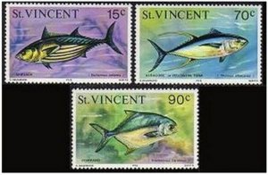 St Vincent 472-474 inscribed 1976,MNH.Michel 448-450. Fish 1976.