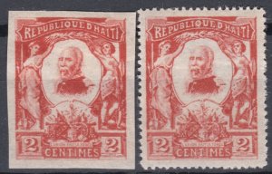 Haiti 1904 2c Red  Imperf/Perf President Nord Alexis  M/MINT