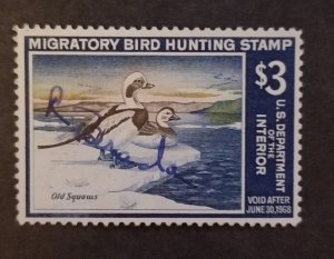 RW34 1967 US Duck Hunting Signed Stamp Used Bird T5556