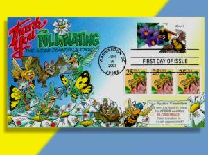 25¢ Honeybee PNC on AFDCS Auction Thank You FDC -- Only One Made This Way! !