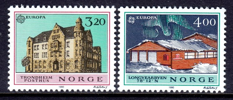 Norway 1990 Post Offices - EUROPA Complete Mint MNH Set SC 980-981