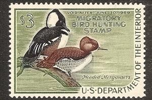 US RW 35 Mint LH OG 1968 Duck Stamp $3 CV $75