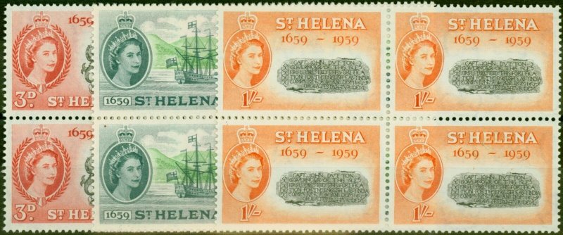 St Helena 1959 Set of 3 SG169-171 V.F MNH & VLMM Blocks of 4 