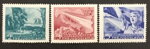 Yugoslavia 1950 MNH Stamps Scott 283-285 Highway Construction Map Cars Youth