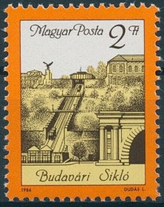 Hungary Stamps 1986 MNH Buda Castle Cable Railways Rail Architecture 1v Set