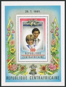 Central Africa 529-533,MNH.Michel 870-873,Bl.210. Birth of Prince William,1982