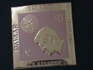 DAVAAR ISLAND -1963 IMMEMORY OF JOHN F. KENNEDY MNH RARE GOLD STAMP VERY FINE