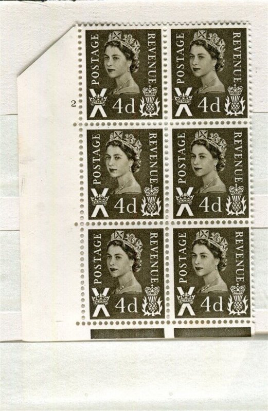 BRITAIN; SCOTLAND 1958-67 early QEII issue MINT MNH Unmounted CORNER BLOCK