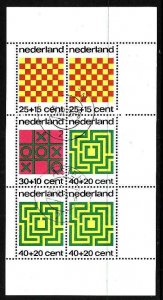 Netherlands-Sc#B499a-used sheet-semi-postal-Games-Chess-1973