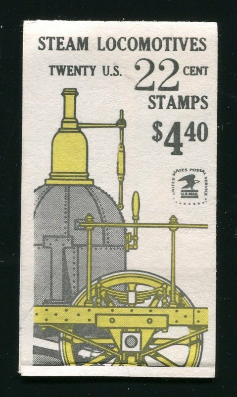 BK163 2362 - 2366 Steam Locomotives Booklets of 20 22¢ Stamps 1987 