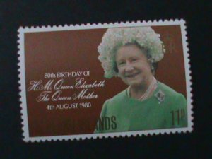 ​FALKLAND ISLANDS-1980-SC#305 QUEEN'S MOTHER 80TH  BIRTHDAY- MNH-VERY FINE