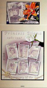 MICRONESIA Sc 496-97 NH MINISHEET+S/S OF 2002 - PRINCESS DIANA - (JO23)