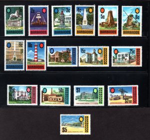 Barbados #328-343  VF, Unused,  Complete Set, CV $16.10 .... 0480379