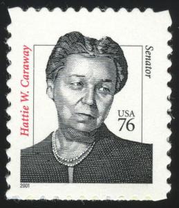 2001 76c Hattie W. Caraway, First Woman Senator, Arkansas Scott 3432 Mint VF NH