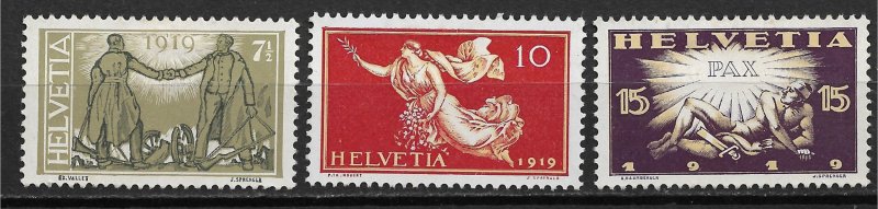 1919 Switzerland 190-2 Peace after World War I C/S mint with gum fault