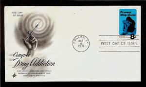 FIRST DAY COVER #1438 Prevent Drug Abuse 8c ARTCRAFT U/A FDC 1971