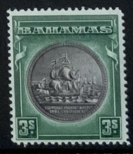 BAHAMAS 1943 3/- SG132a UNMOUNTED MINT