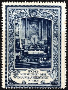 1927 Austria Poster Stamp Seven Hundred Years Dominican Convent in Vienna