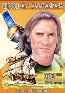 Malagasy 1999 GERARD DEPARDIEU FRENCH ACTOR 1 value Perforated Mint (NH)